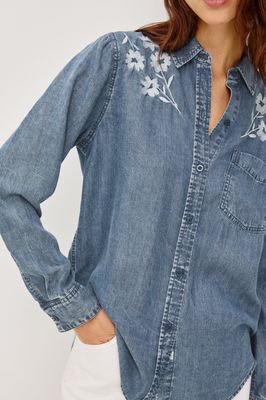 RAILS Ingrid Shirt Fleur Embroidery DENIM