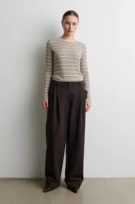 SECOND FEMALE Flyra O-Neck Tee Demitasse 