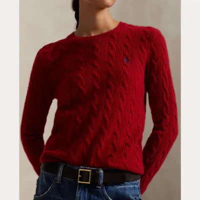 POLO RALPH LAUREN Julianna Long Sleeve Pullover Fireside Red