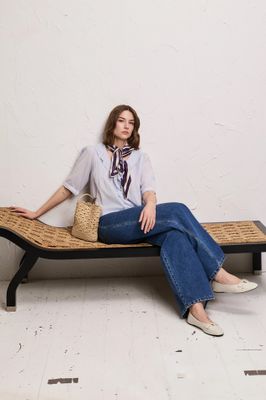 PIA TJELTA ELLIOT SHORTSLEEVE DUSTY BLUE 