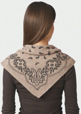 NEO NOIR Adelina Paisley Knit Scarf Beige Melange 