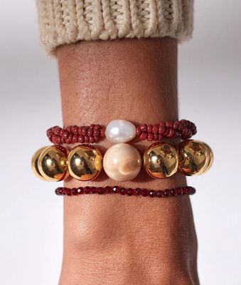 ANNI LU Tan Line Bracelet DEEP BURGUNDY