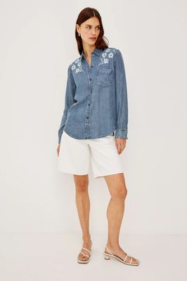RAILS Ingrid Shirt Fleur Embroidery DENIM