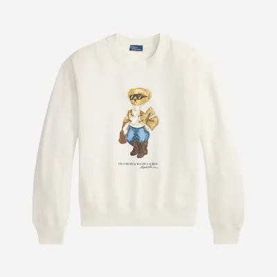 POLO RALPH LAUREN Winter Polo Bear Fleece Crewneck Antique Cream