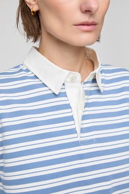 FWSS Rugby Top Powder Blue and Cream Stripe