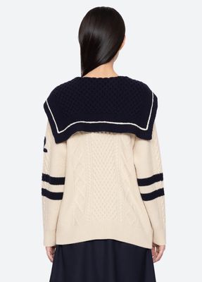 SEA NEW YORK MAREN KNIT CARDIGAN CREAM 