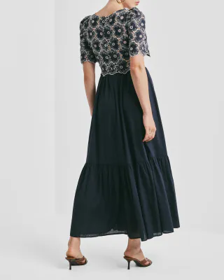 BY TIMO Broderie Anglaise Maxi Dress Marine